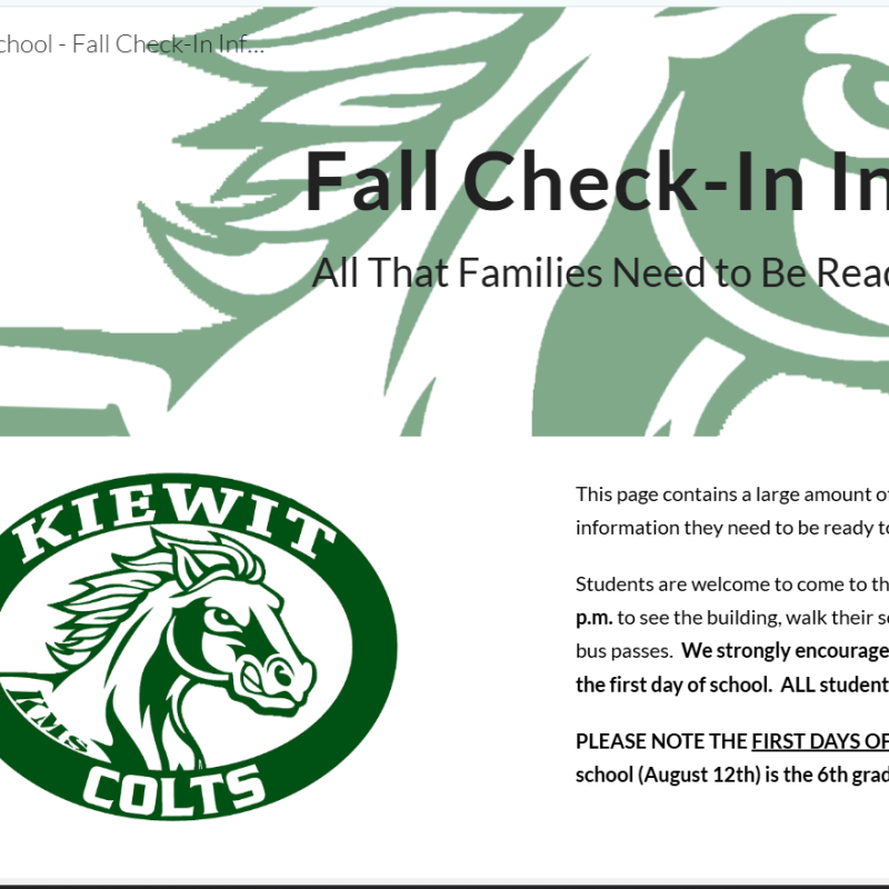 Fall Check In Website